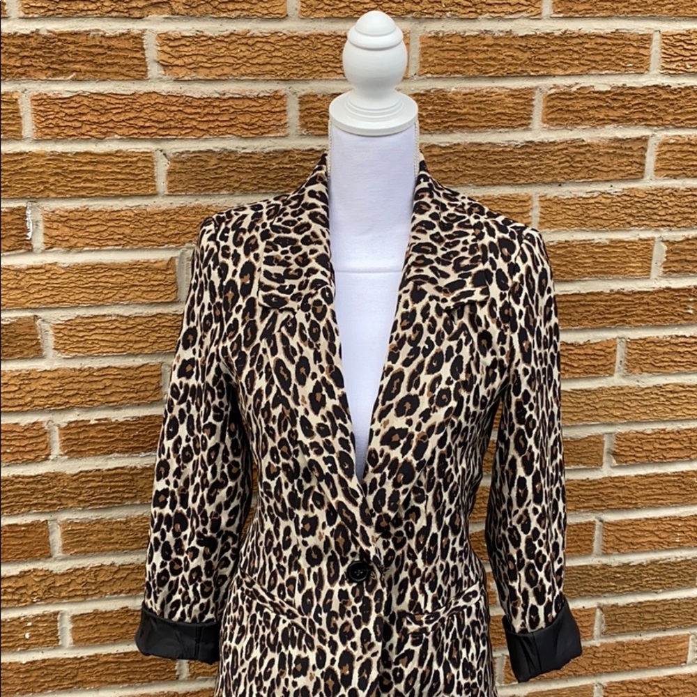 Cotton on Leopard jacket Blazer sz 4 - Picture 3 of 8
